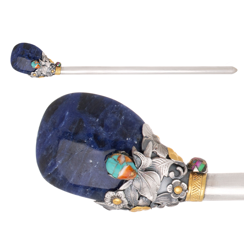Gemstone silver binyeo hairpin (NASCHENKA Signature Binyeo)
