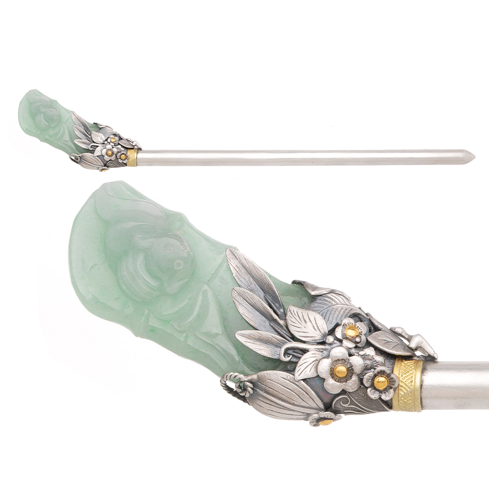 Jade silver binyeo hairpin (NASCHENKA Signature Binyeo)