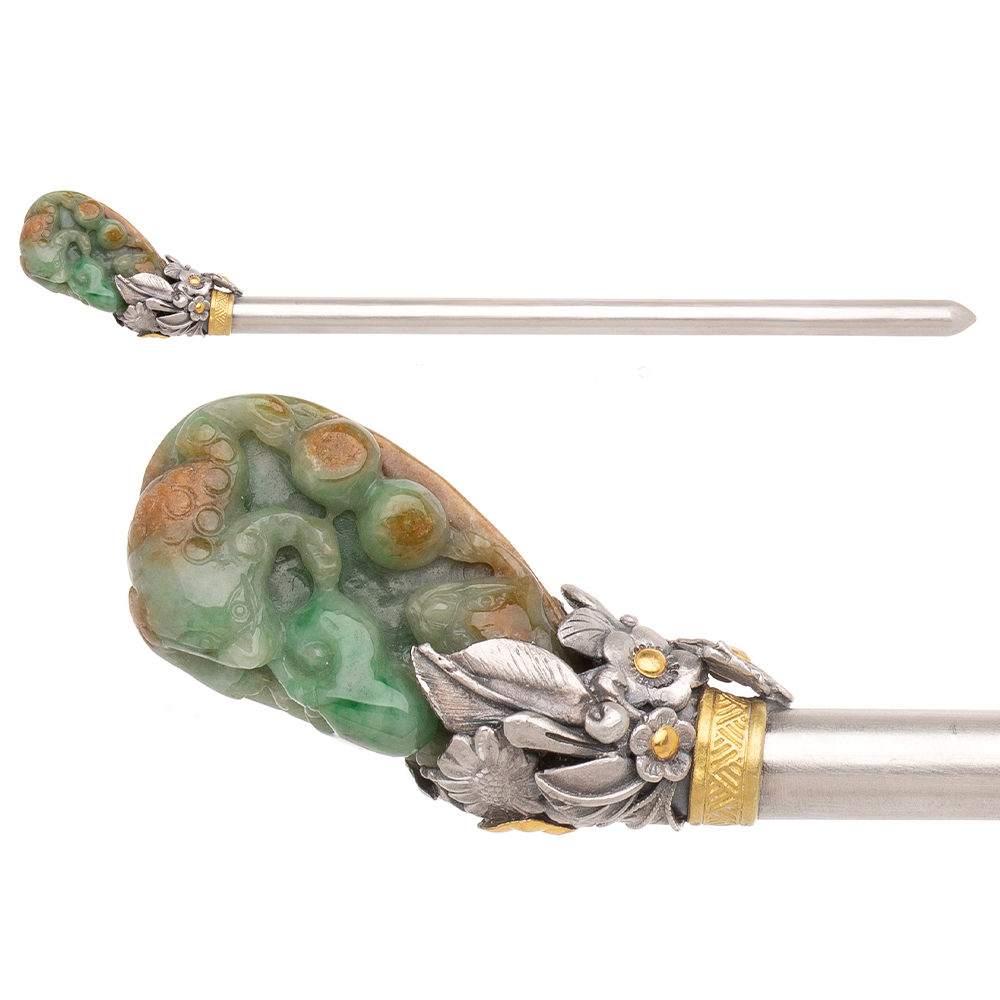 Jade silver binyeo hairpin (NASCHENKA Signature Binyeo)