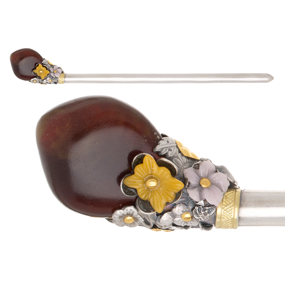 Amber silver binyeo hairpin (Amber Binyeo)