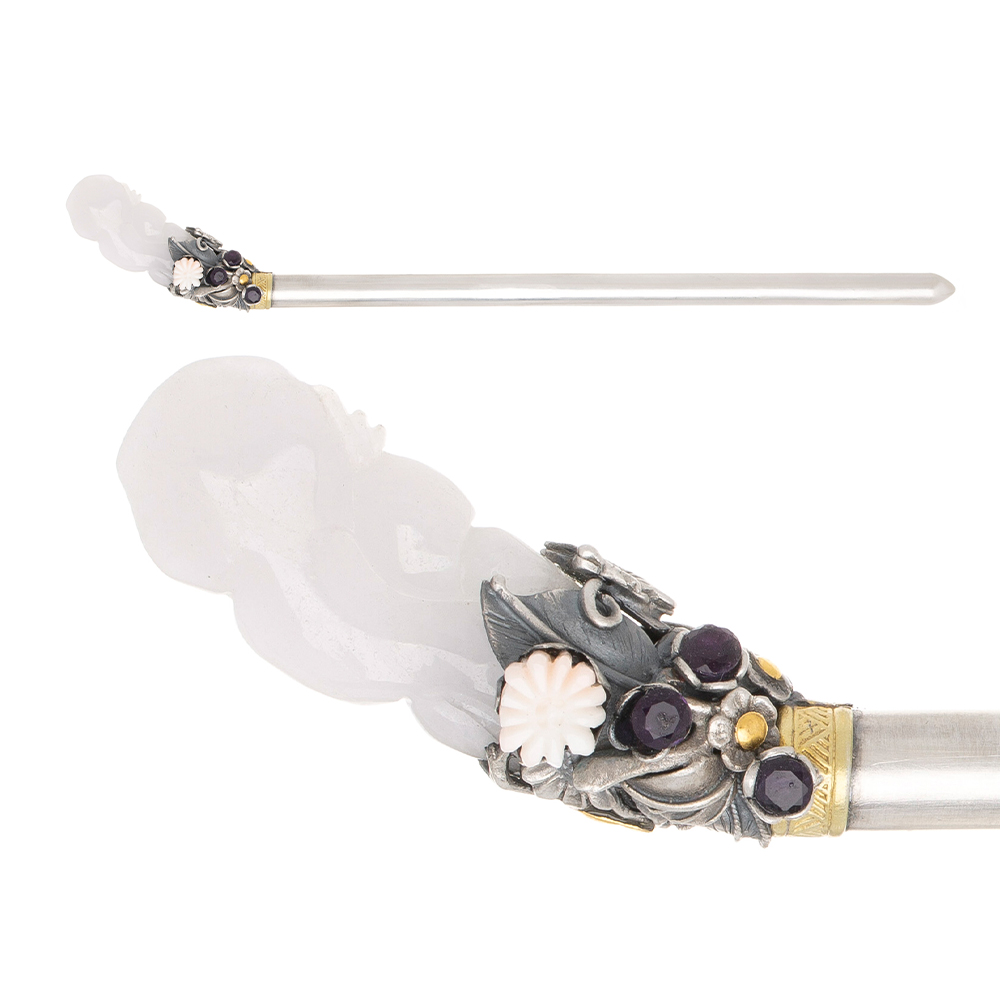 Jade silver binyeo hairpin (NASCHENKA Signature Binyeo)