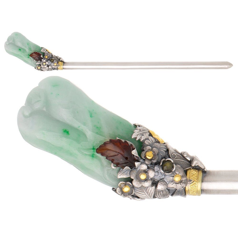 Jade silver binyeo hairpin (NASCHENKA Signature Binyeo)