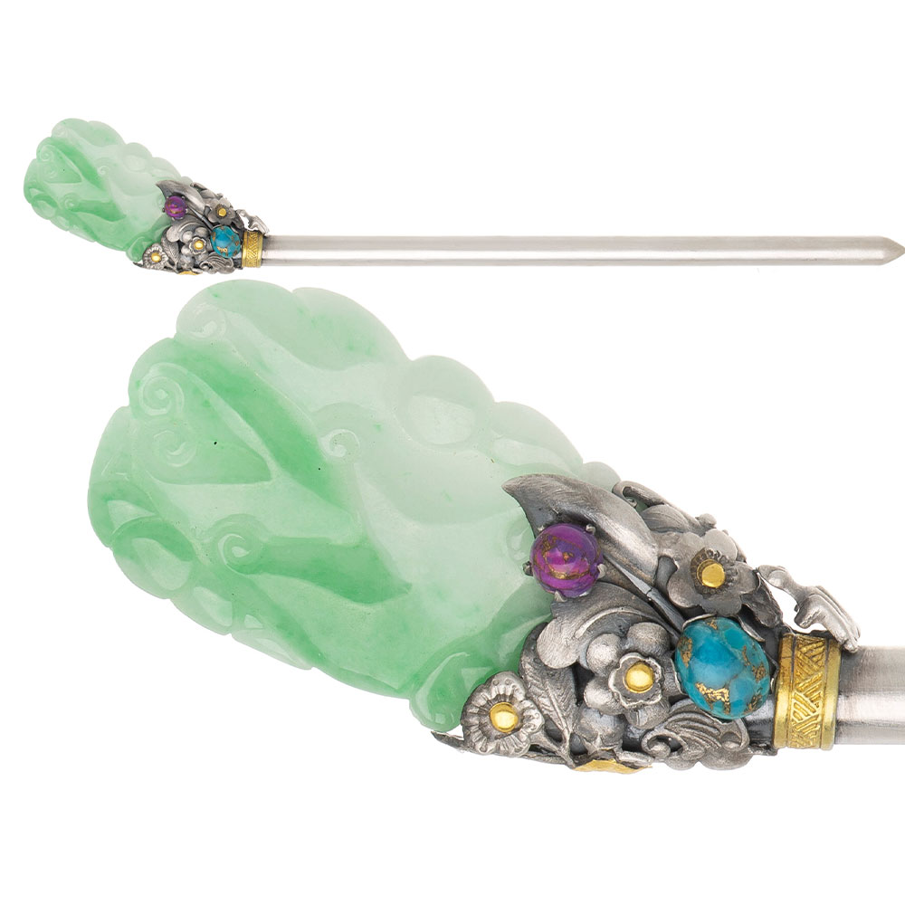 Jade silver binyeo hairpin (NASCHENKA Signature Binyeo)
