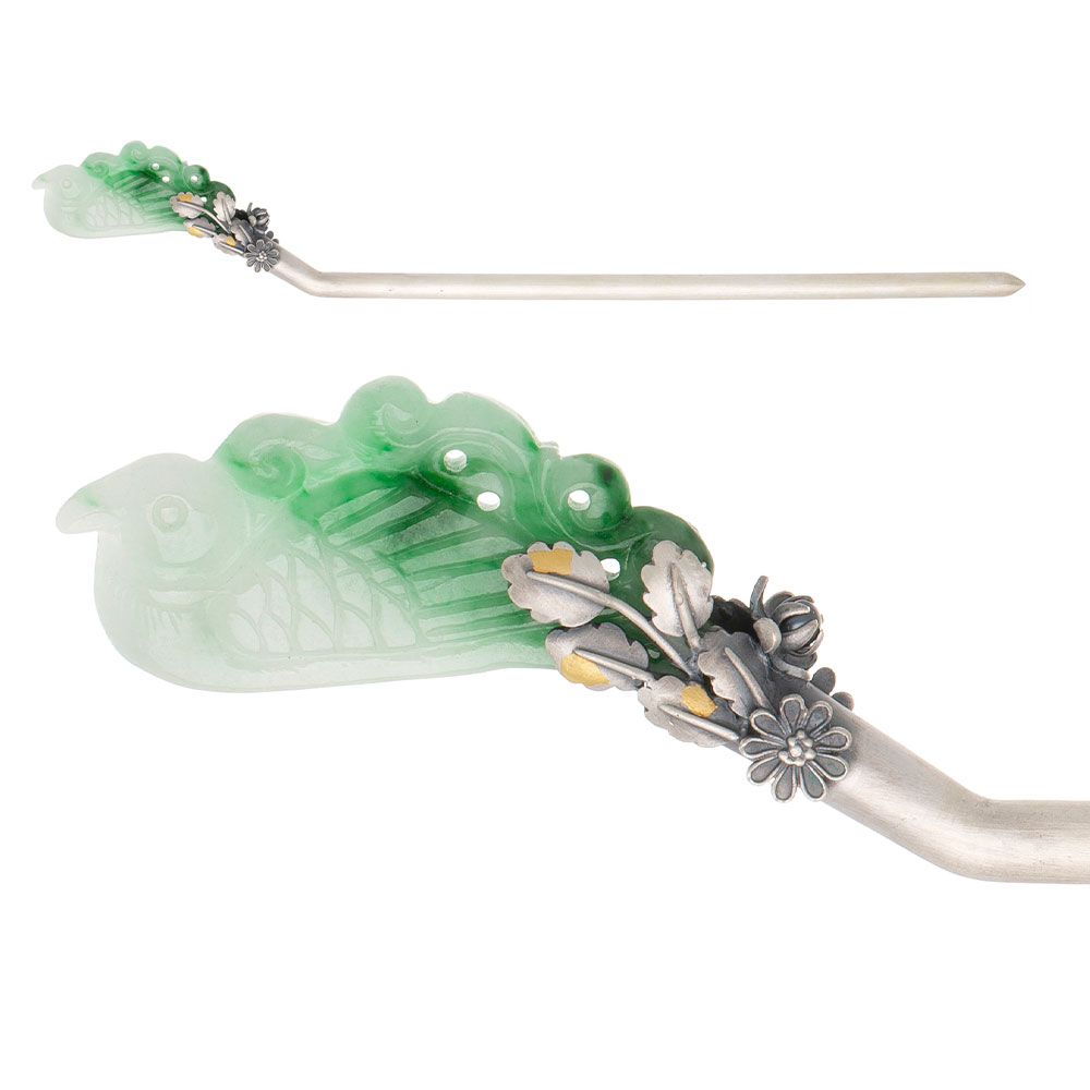 Phoenix silver binyeo hairpin (Royal Motif Binyeo)