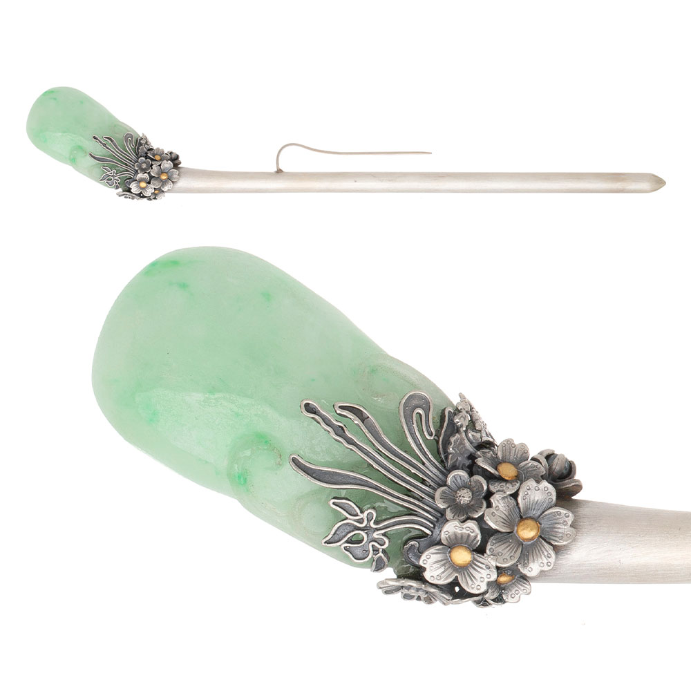 Jade silver binyeo hairpin (NASCHENKA Signature Binyeo)