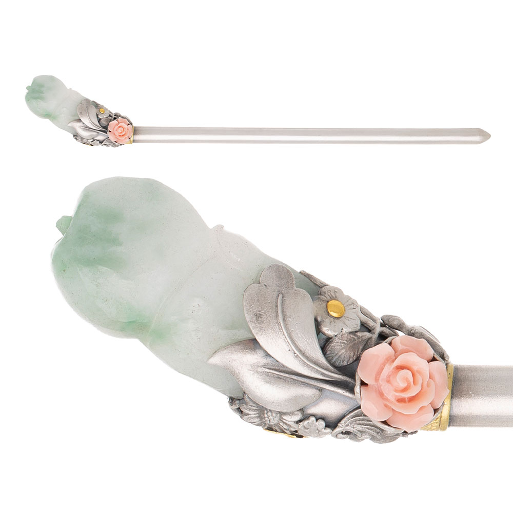 Jade silver binyeo hairpin (NASCHENKA Signature Binyeo)