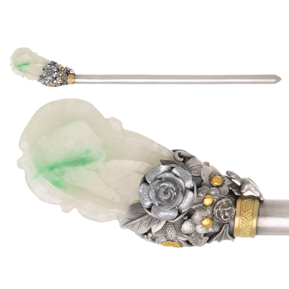 Jade silver binyeo hairpin (NASCHENKA Signature Binyeo)