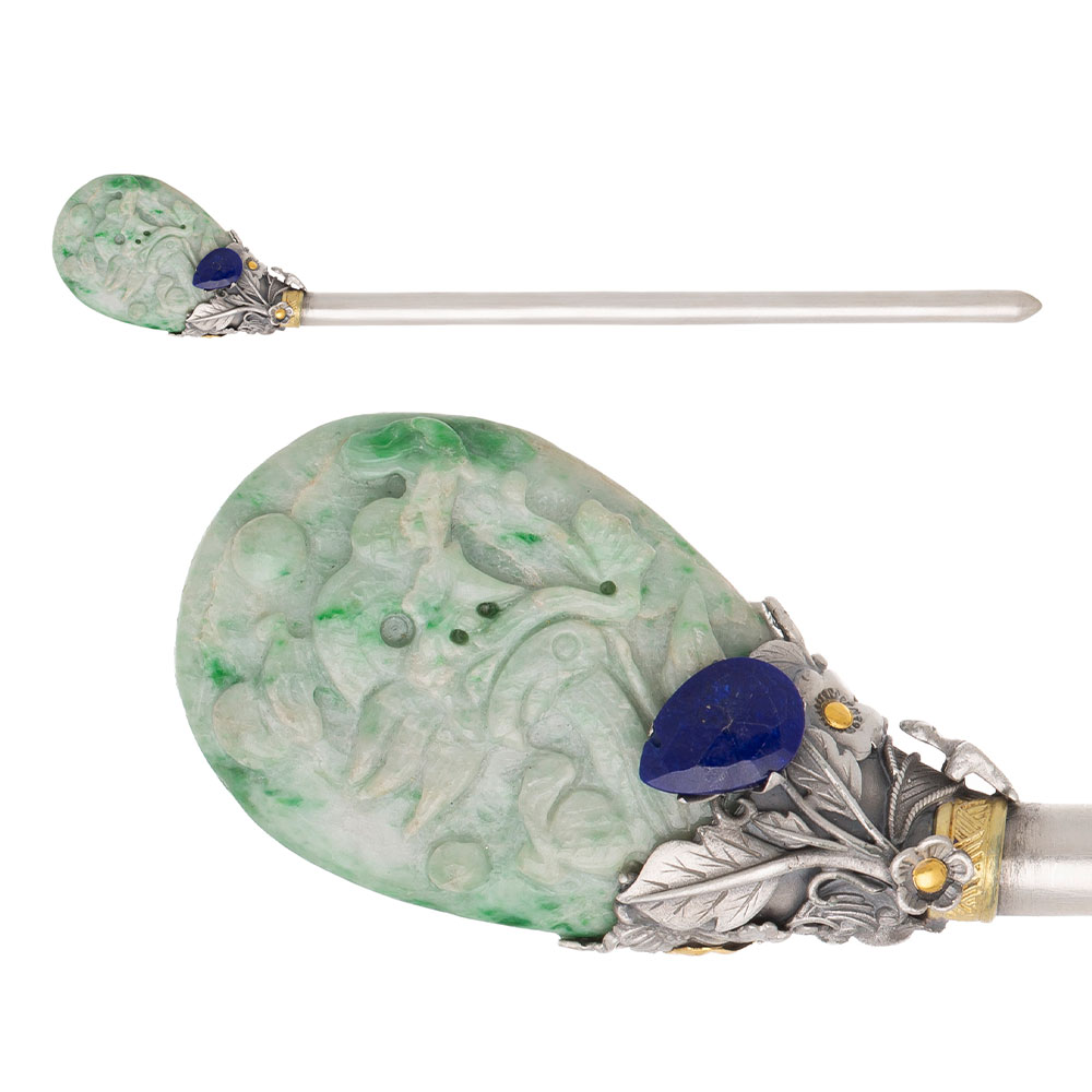 Jade silver binyeo hairpin (NASCHENKA Signature Binyeo)