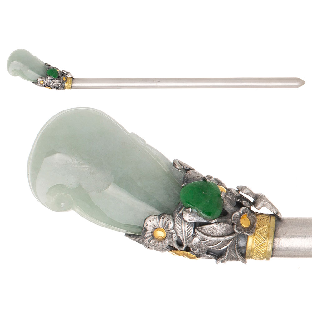 Jade silver binyeo hairpin (NASCHENKA Signature Binyeo)