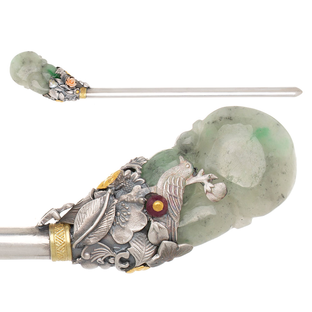 Jade silver binyeo hairpin (NASCHENKA Signature Binyeo)