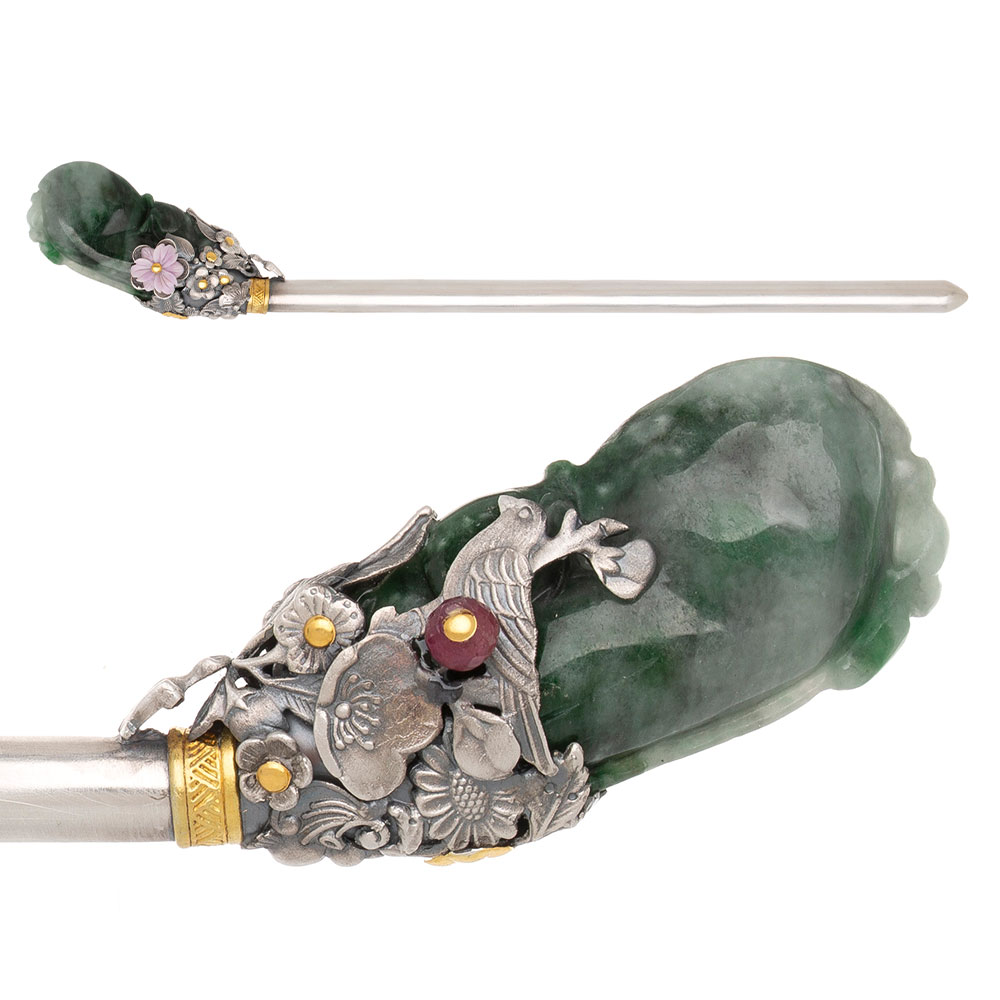 Jade silver binyeo hairpin (NASCHENKA Signature Binyeo)