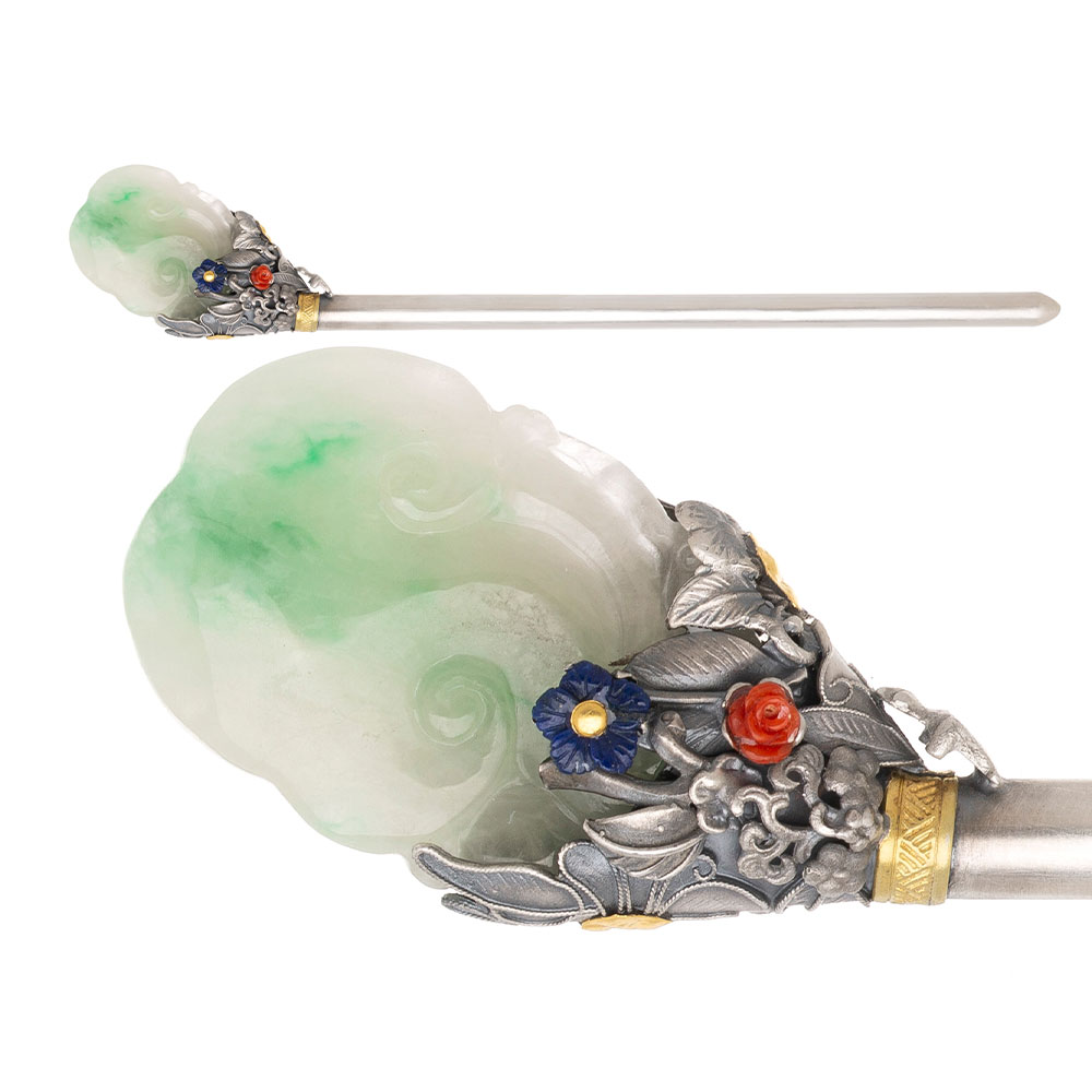 Jade silver binyeo hairpin (NASCHENKA Signature Binyeo)