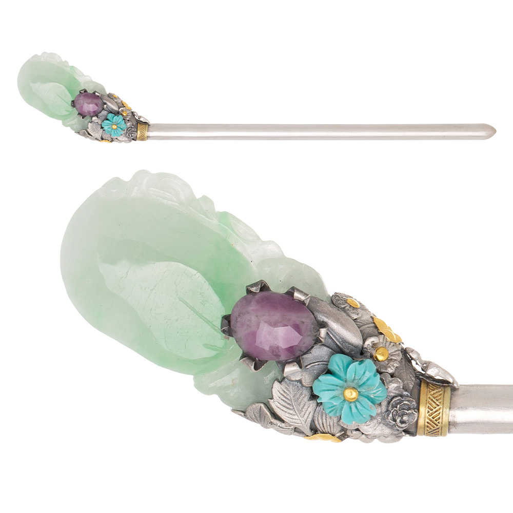 Jade silver binyeo hairpin (Jade Binyeo)