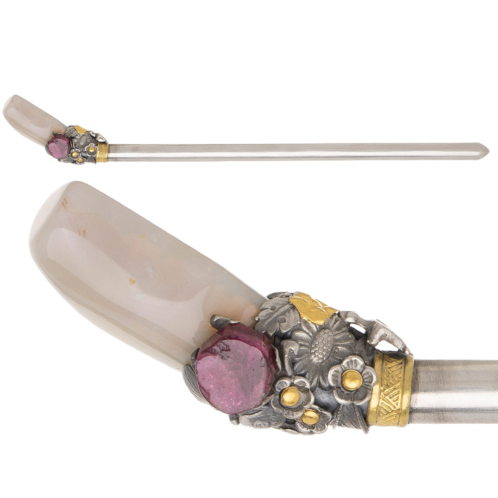 Gemstone silver binyeo hairpin (NASCHENKA Signature Binyeo)