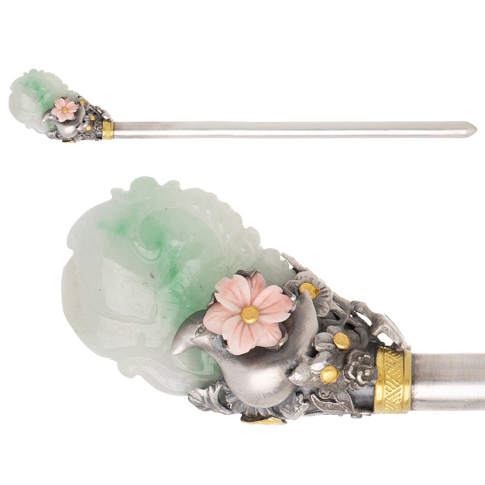 Jade silver binyeo hairpin (NASCHENKA Signature Binyeo)