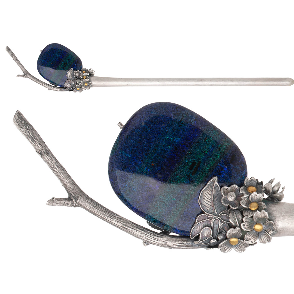 Plum blossom silver binyeo hairpin (NASCHENKA Signature Binyeo)