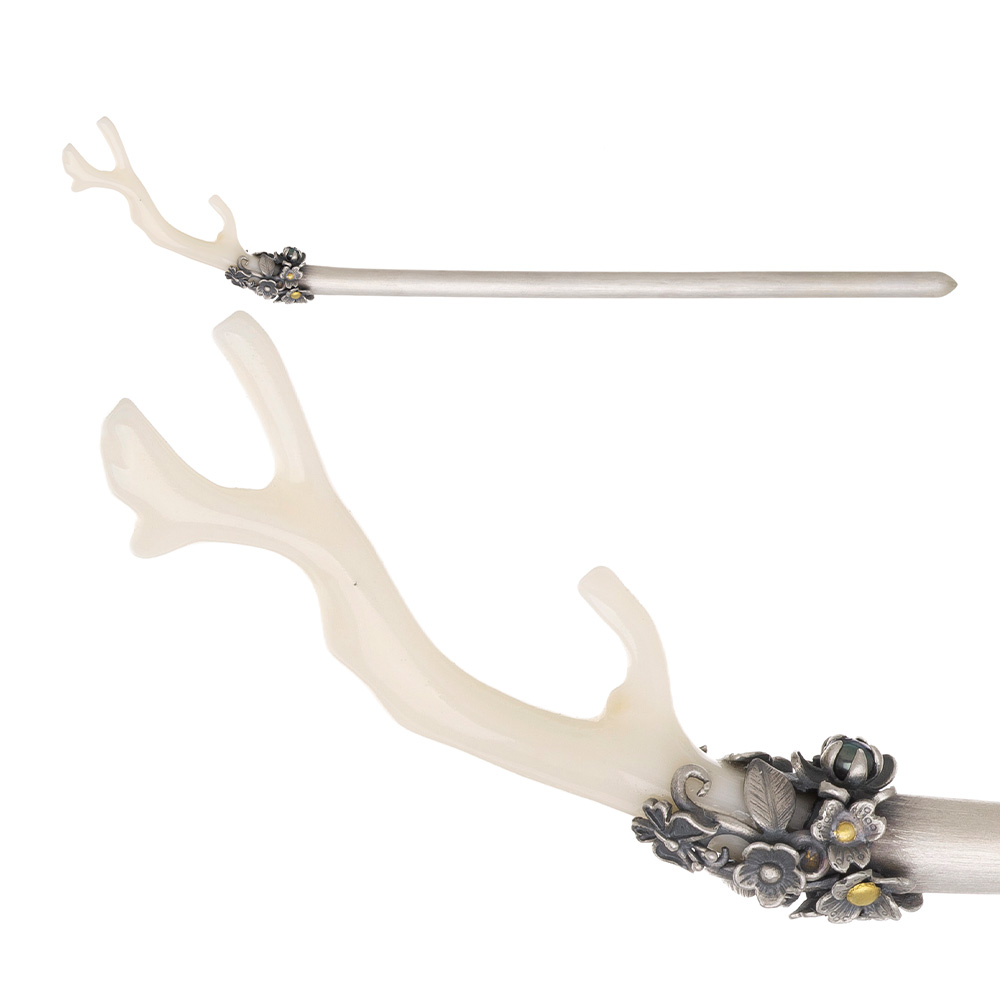 Coral silver binyeo hairpin (NASCHENKA Signature Binyeo)