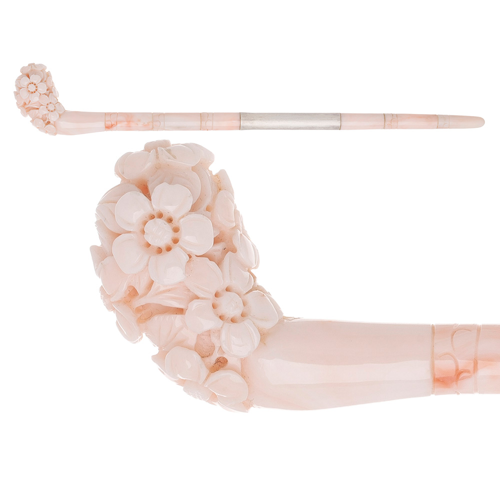 Plum blossom coral binyeo hairpin (Solid Stone Binyeo)