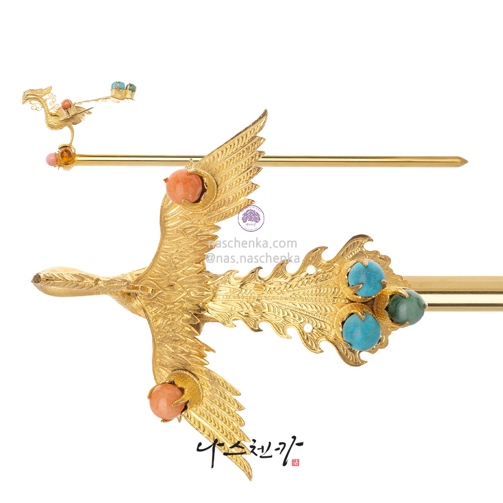Phoenix silver binyeo hairpin (Royal Motif Binyeo)