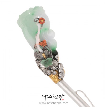 Jade silver binyeo hairpin (NASCHENKA Signature Binyeo)