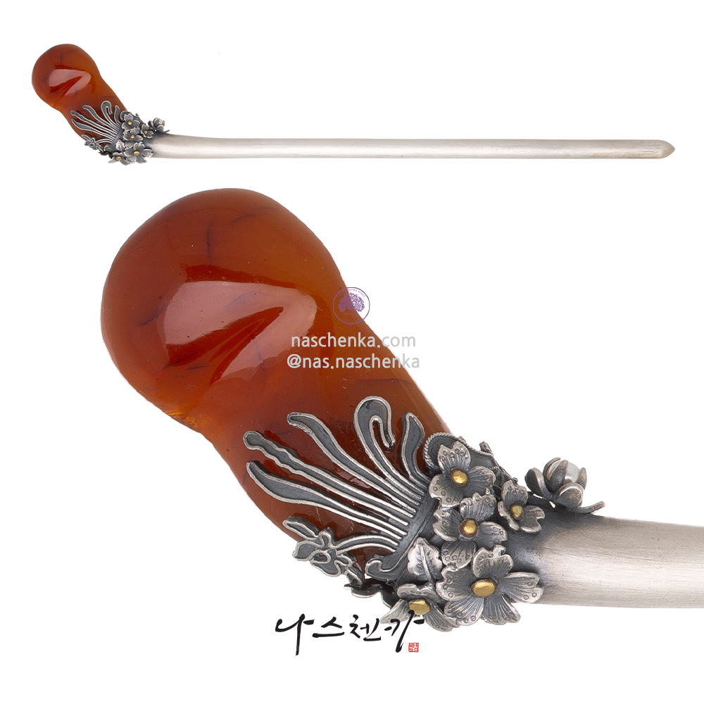 Amber binyeo hairpin