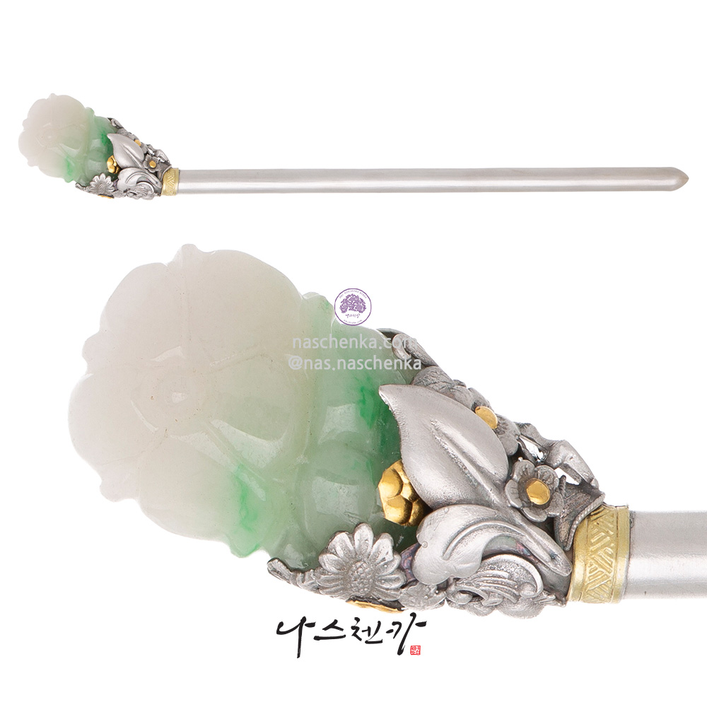 Jade silver binyeo hairpin (Jade Binyeo)