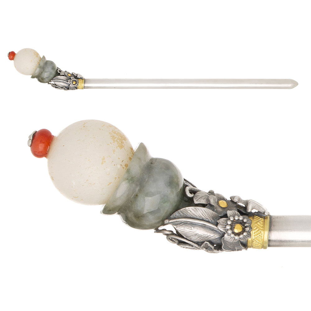 Jade silver binyeo hairpin (NASCHENKA Signature Binyeo)