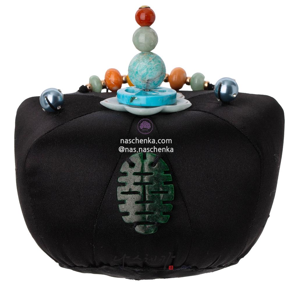 Samjak triple amber jade jokduri bridal crown