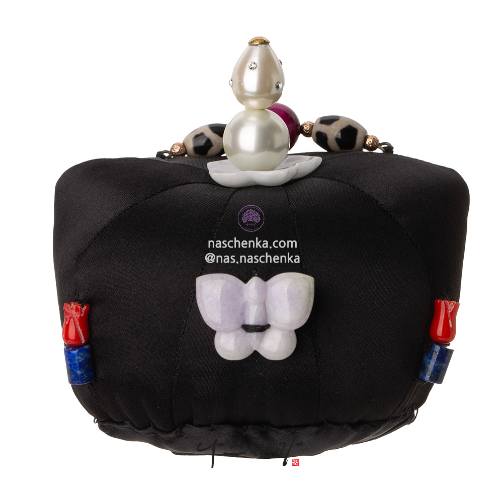 Butterfly lavender jade jokduri bridal crown